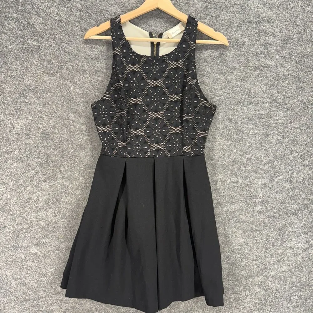 altar'd state black dress Polyester Knit Beaded L S Clotheshorse Consignment Boutique baring neckline Altar'd State Black Scalloped Halter